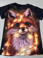 Girls Fox Graphic T Shirt 3D Print Short Sleeve Tee