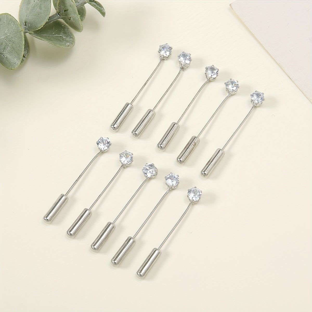 10pcs Sliver Rhinestone Pins Silk Scarf Fixed Buckles Scarf Cardigan Shawl