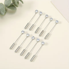 10pcs Sliver Rhinestone Pins Silk Scarf Fixed Buckles Scarf Cardigan Shawl