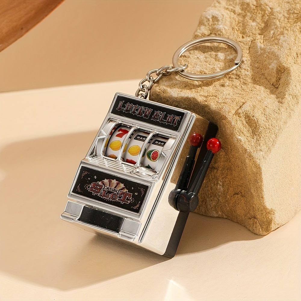 Fruit Game Machine Key Chain Fun Quiz Car Key Pendant Father's Gift