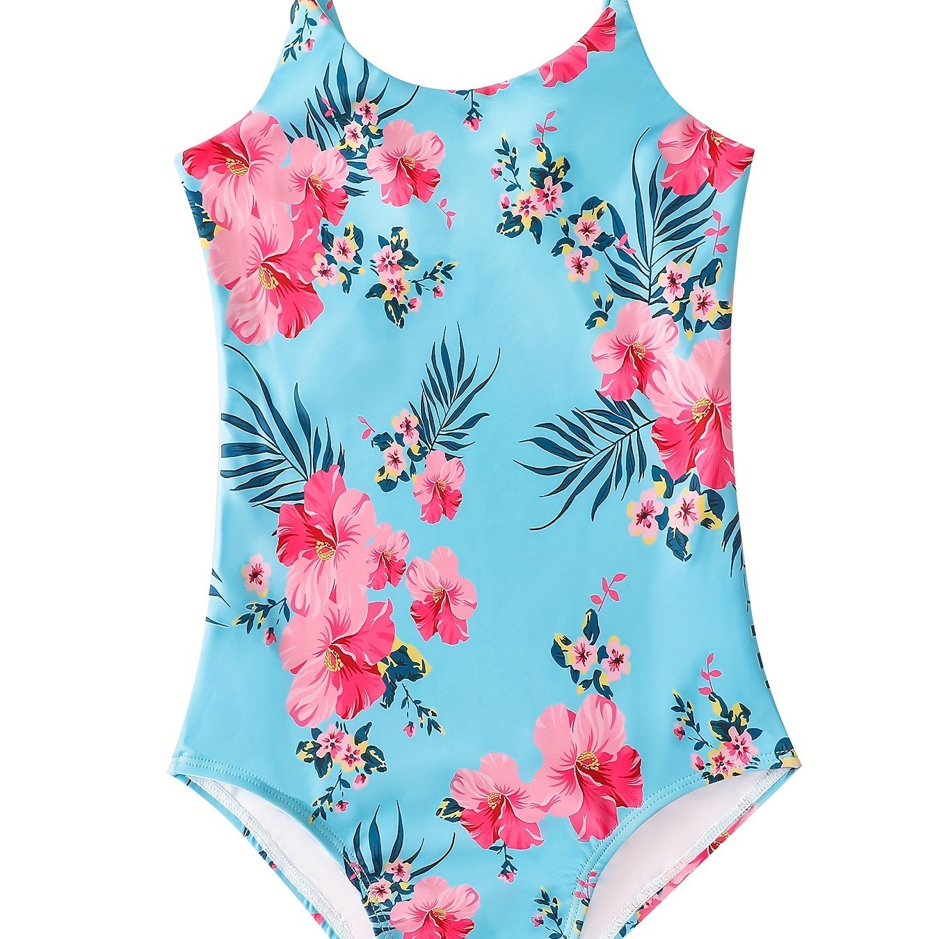 One Piece Girls' Swimsuit with Adjustable Suspenders