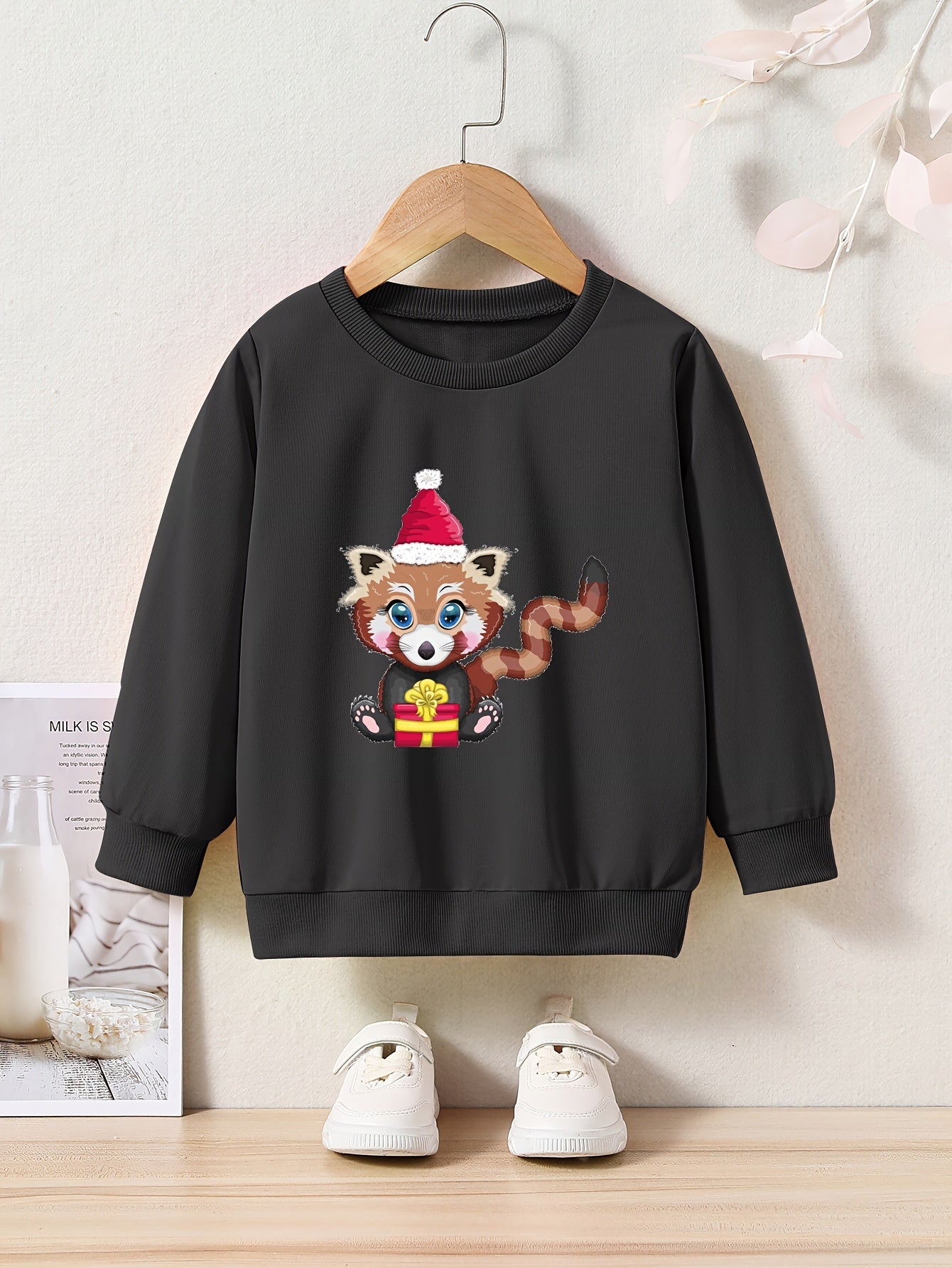 Toddler Kids Cartoon Christmas Animal Print Sweatshirt Top