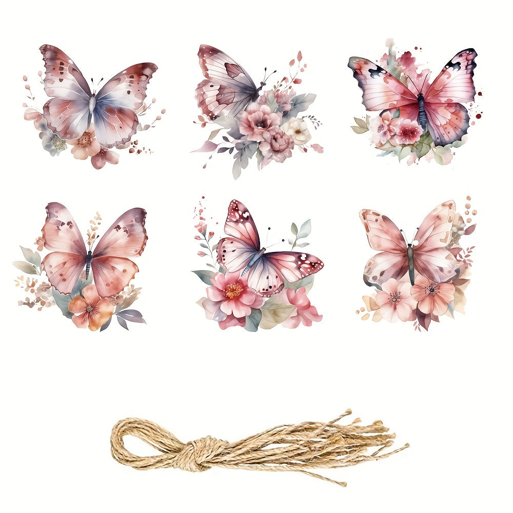 6pcs Butterfly Hanging Ornaments for Party DIY Craft Decor