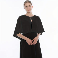 Chiffon Sheer Capelet Solid Poncho Scarf Shawls Women