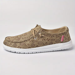 Women's Printed Flat Loafers Slip On Sneakers, Breathable Walking Shoes