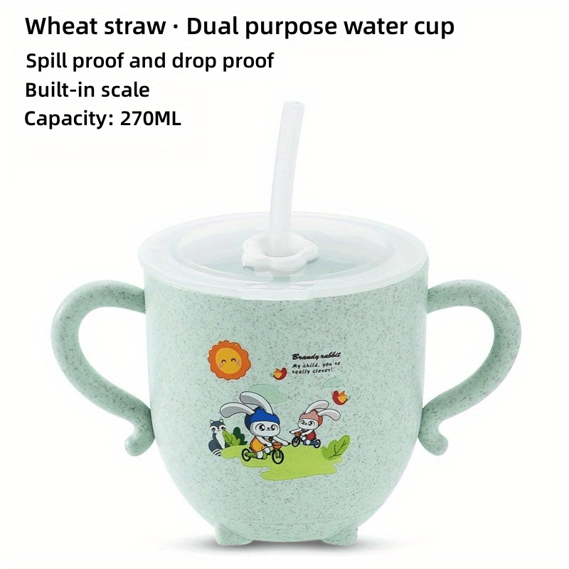 Cartoon Straw Cup for Kids - Durable and Anti-scald Milk Cup