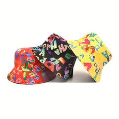 Graffiti Print Reversible Bucket Hat Breathable Sunshade Cap