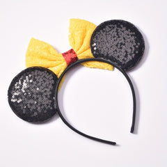 Sequin Bow Mouse Ear Headband Hair Accessories for Parties Girls Gift