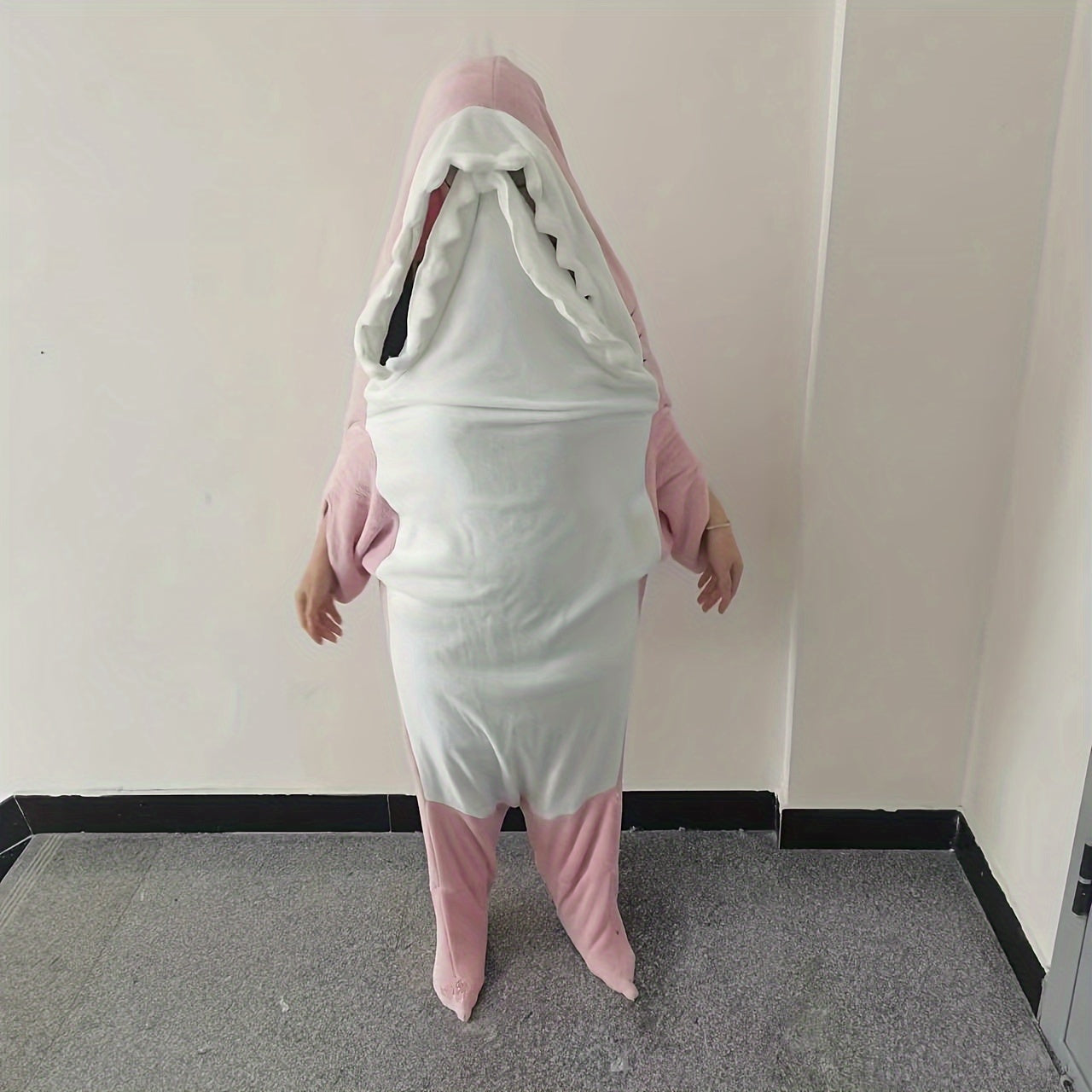 Pink Shark Blanket Soft Cozy Flannel Hoodie Sleeping Bag Wearable Shark Blanket