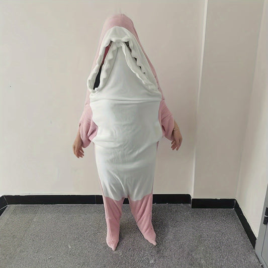 Pink Shark Blanket Soft Cozy Flannel Hoodie Sleeping Bag Wearable Shark Blanket