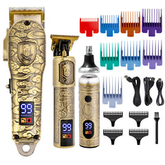 3-Piece Hair Clipper Razor Fader Retro Sculpting Digital Hair Clipper