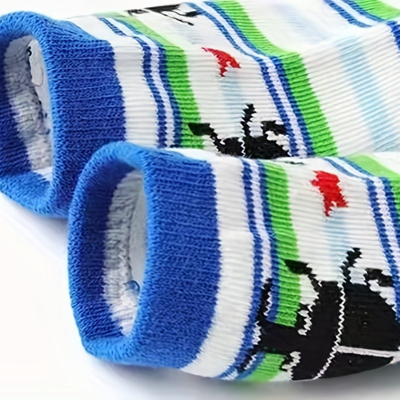 6pairs Baby Boys Cartoon Anti slip Socks For Toddlers Children