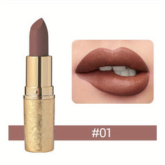 12 Color Nude Red Brown Matte Lipstick Hydrating Makeup