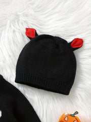 Baby Halloween Skull Graphic Onesie & Hat Set