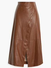 Retro Skirt Women's Plus Zip Back PU Leather Skirt