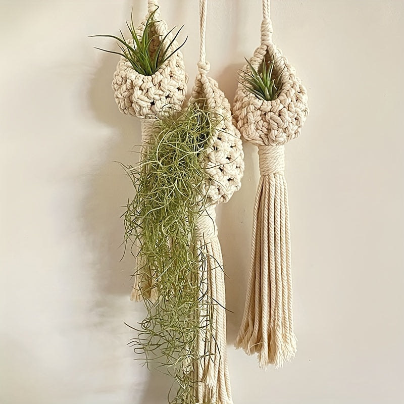 Hand Woven Nordic Tapestry Flower Pot - Bohemian Beauty for Your Home