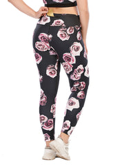 Floral Print High Waist Leggings Plus Size