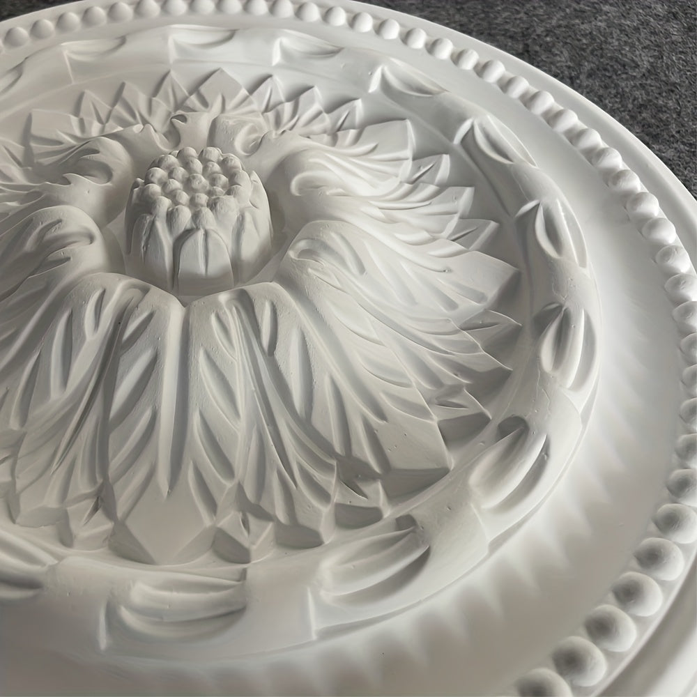 French PU Lamp Panel Round Ceiling Decoration European Gypsum Chandelier Base