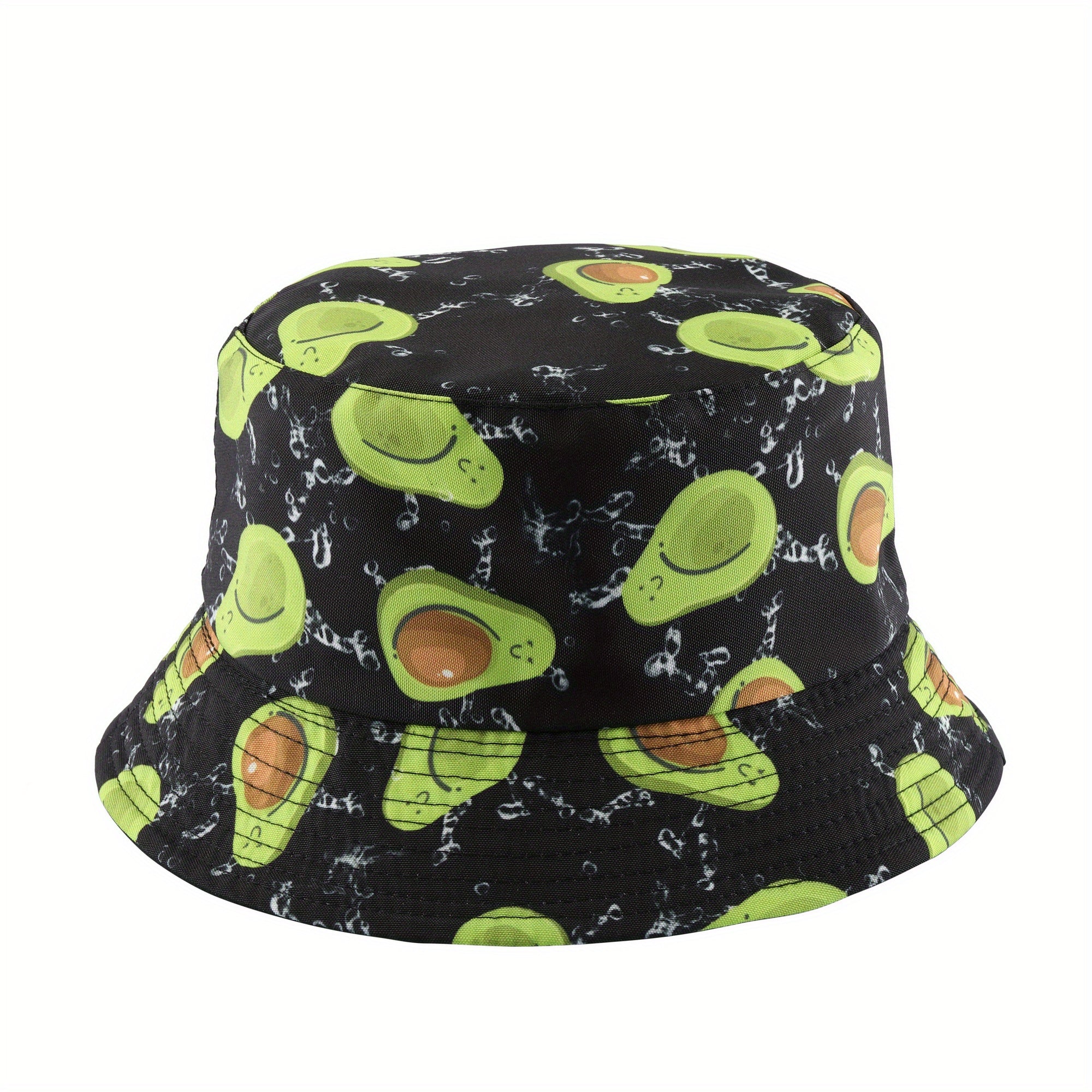 Sunflower Print Reversible Bucket Hat Lightweight Fisherman Cap