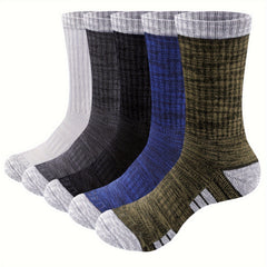 YUEDGE Men's Cushioned Hiking Crew Socks Moisture Wicking Durable Athletic Socks