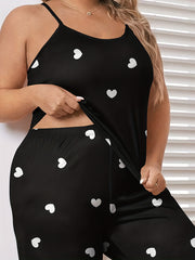 Heart Print Pajama Set for Women