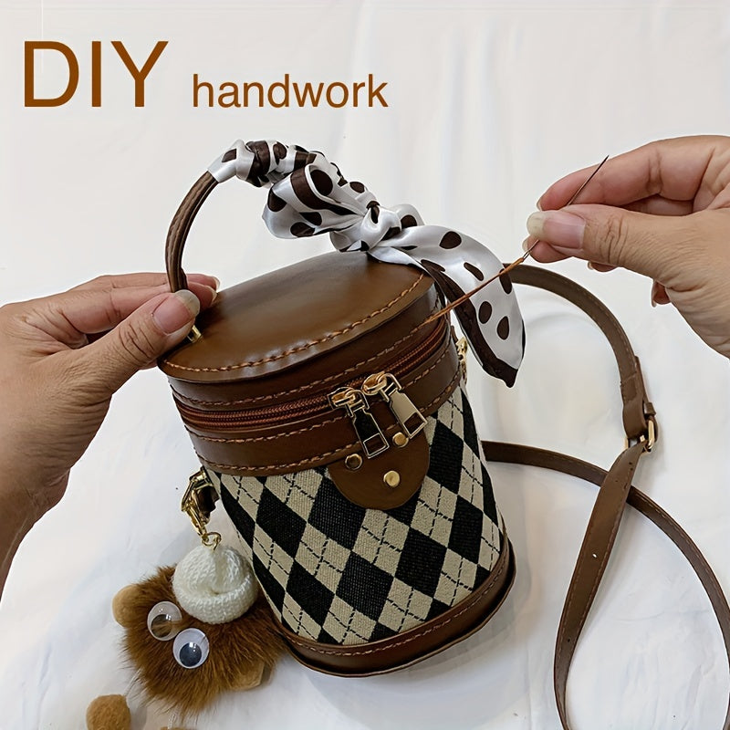 Rhombus Shoulder Bag Crossbody Bucket Bag