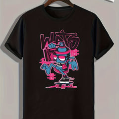 Skateboarding Print Men's Graphic T-shirt for Summer