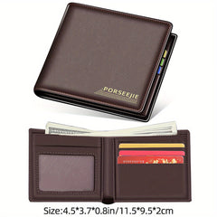 Men's Casual Leather Wallet with ID Card Holder