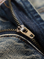 Vintage Slim Fit Ripped Jeans Mens Street Style Distressed Denim Pants