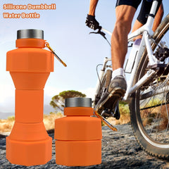 650ml Dumbbell Shaped Water Bottle Silicone Leakproof Cup