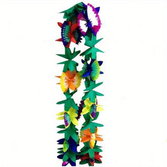 Colorful Paper Hibiscus Wreath For Hawaiian Parties