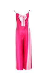 Boho Bow Back Sleeveless Cami Jumpsuit for Spring & Summer