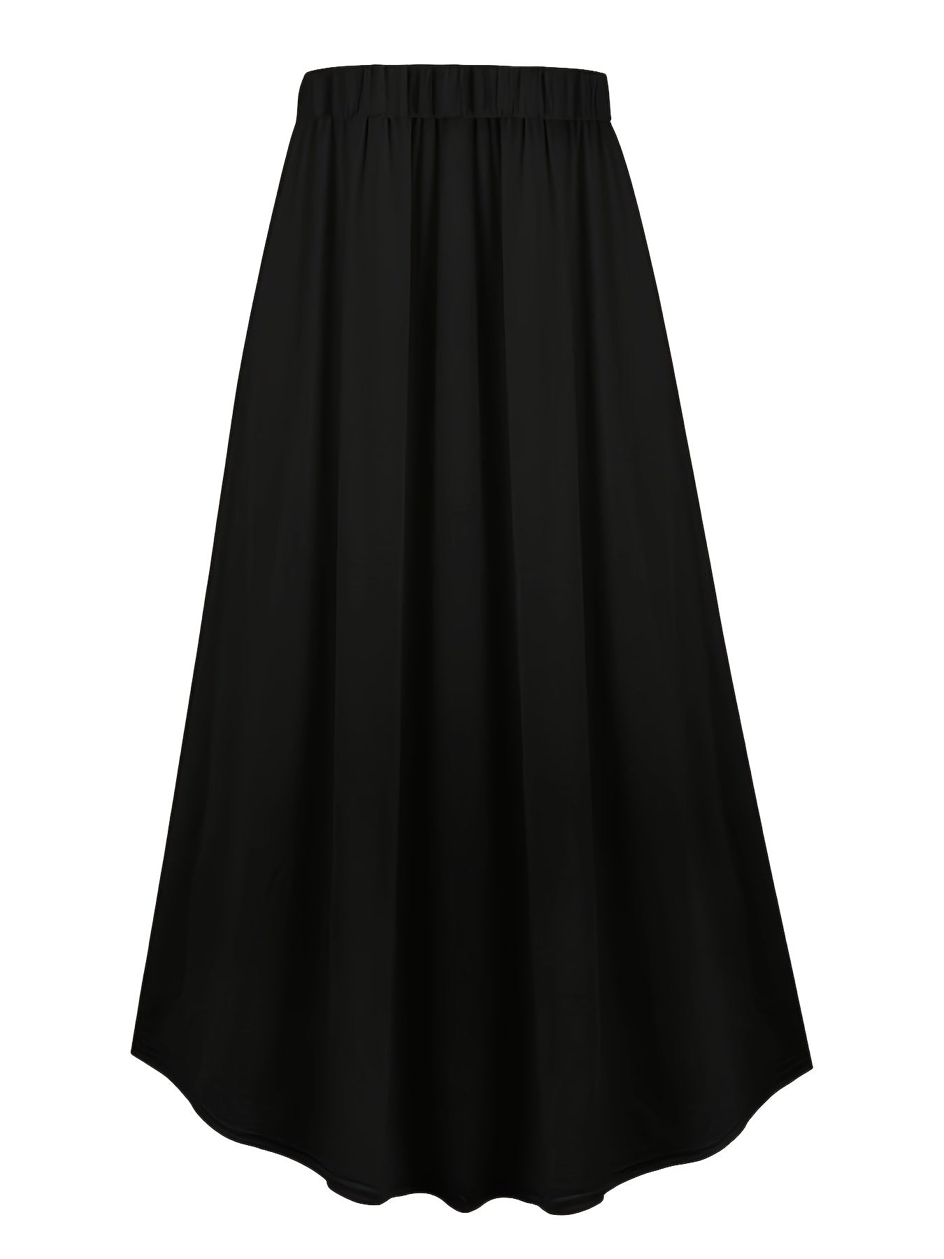 Velvet Maxi Skirt Plus Size Faux Pearl Button Elastic High Rise Stretch