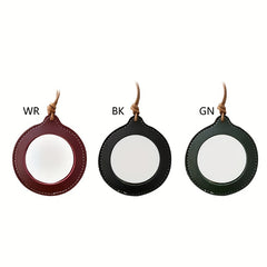 Vintage Leather Strap Necklace Magnifying Glass Pendant Locket