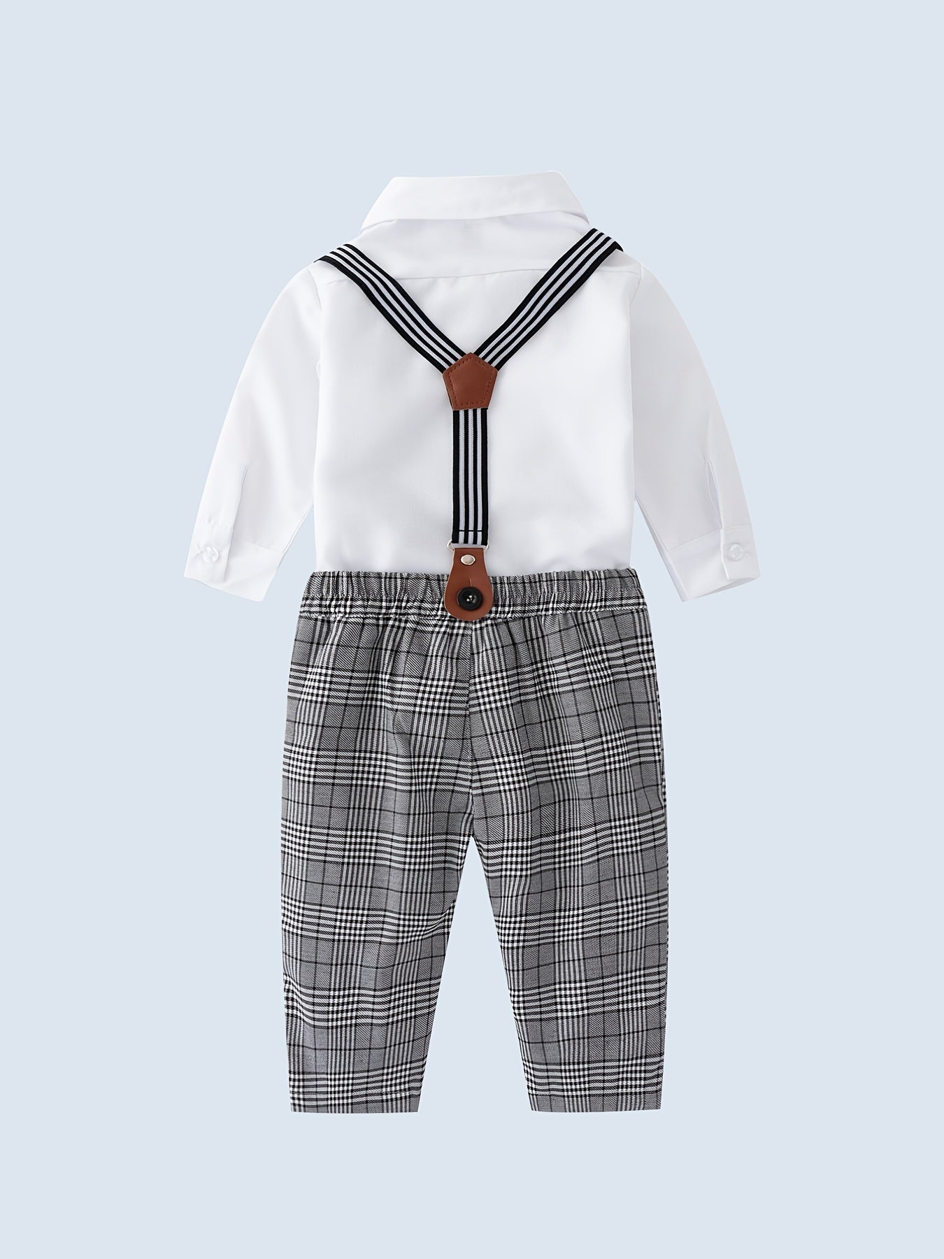 Baby Boys Gentleman Set Shirt Romper Suspender Pants Party