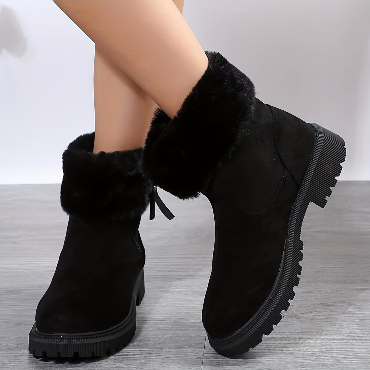 Women's Warm Zipper Snow Boots Outdoor Shoes