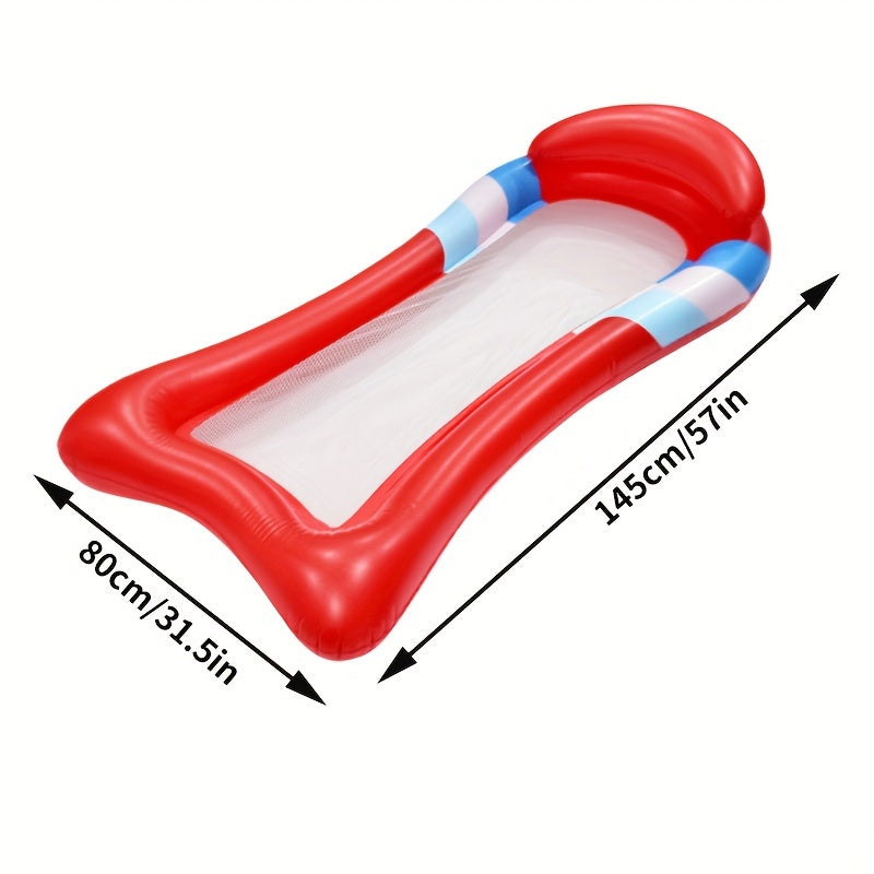 1pc 145 Inflatable Lounge Chair Water Floating Bed for Pool & Beach