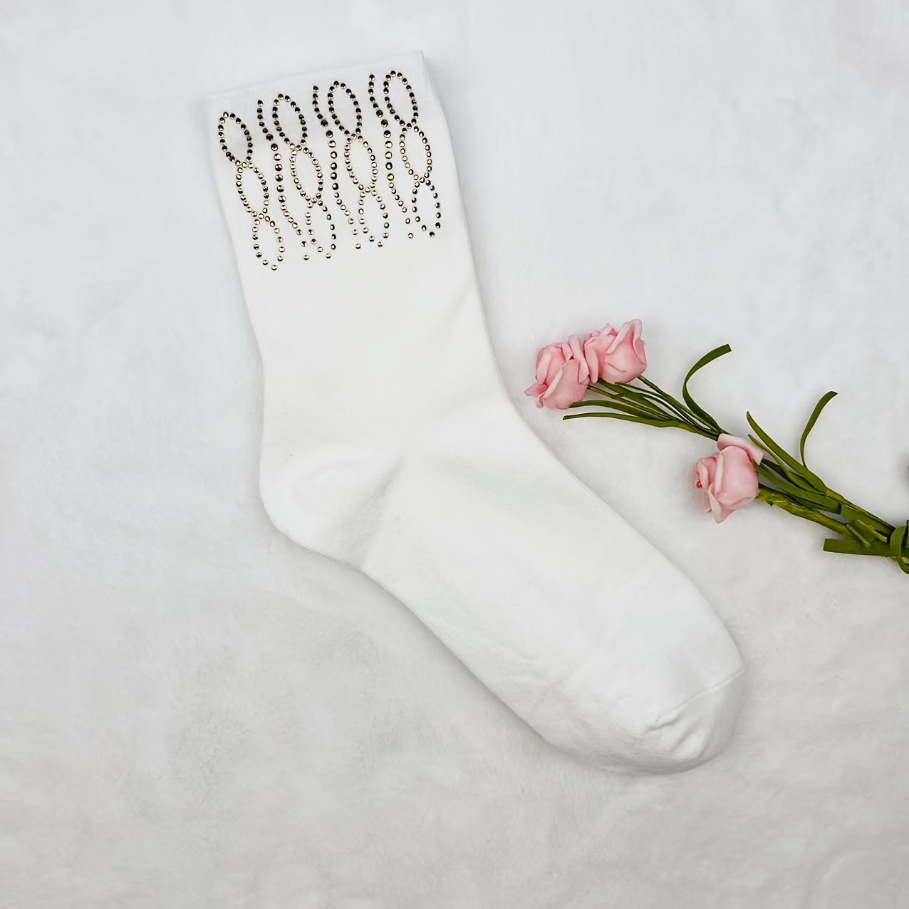 Sparkly Rhinestone Mid Tube Socks for Women