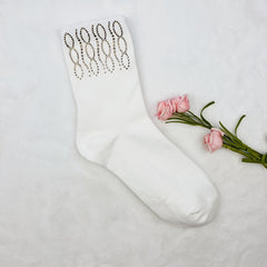 Sparkly Rhinestone Mid Tube Socks for Women