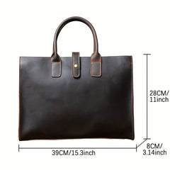 Men's Leather Briefcase Messenger Bag 35 56cm Crazy Horse Cowhide