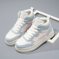 Women's Chunky Sneakers Faux Leather Heighten Casual Shoes