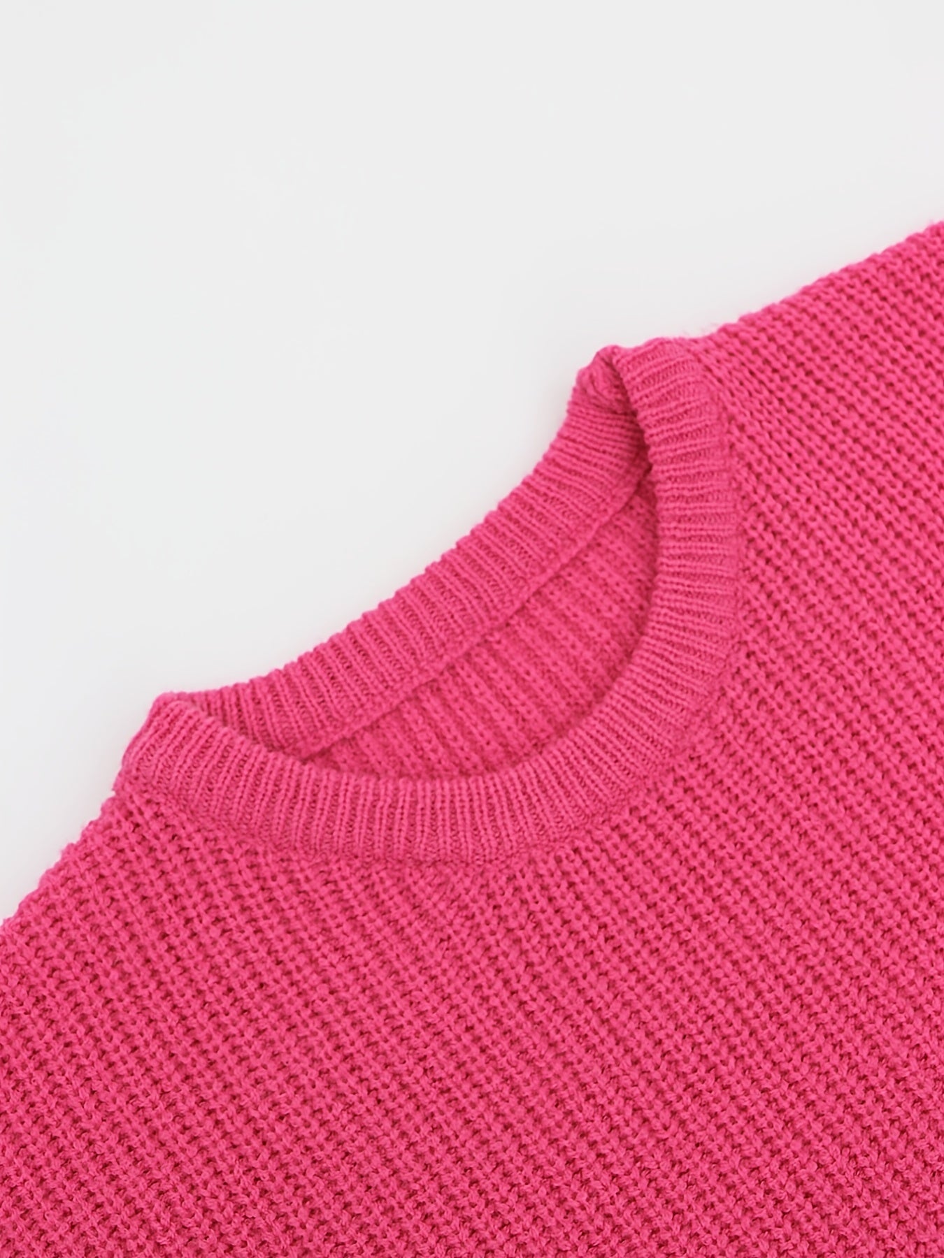 Ripped Pullover Knitted Top Casual Drop Shoulder Sweater