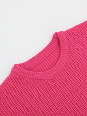 Ripped Pullover Knitted Top Casual Drop Shoulder Sweater