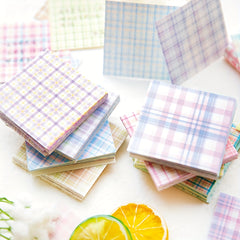 100 Sheets Plaid Pad 4 3 In 8 Cm Students Journal Material Paper