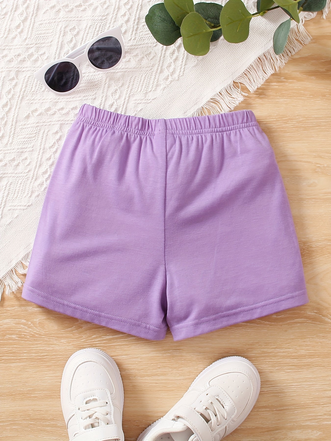 Girls' Drawstring Casual Shorts - Elastic Waist Summer Bottoms