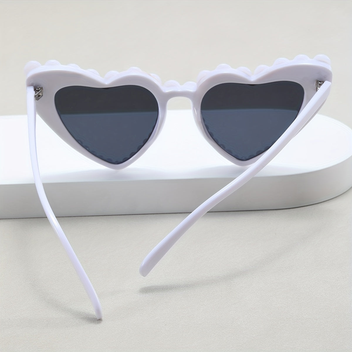 Heart Sunglasses Faux Pearl Decor Photo Prop Glasses