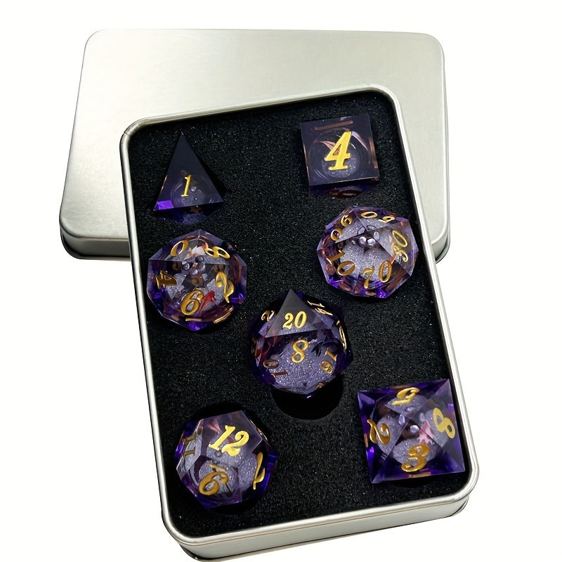 7pcs Resin Liquid Core Dice Drinking Fun Outdoor Game Props