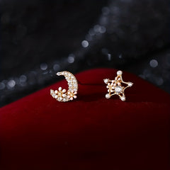 Sweet Star Moon Flower Stud Earrings Girls Holiday Gift