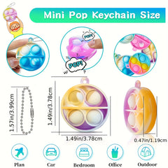 30pcs Mini Silicone Pop Fidget Sensory Toys for Ages 3-6, Party Favors