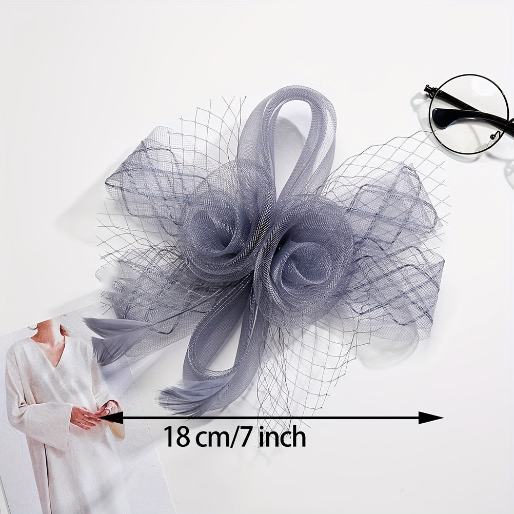Mesh Flower Head Piece Bridal Fascinator Headpiece